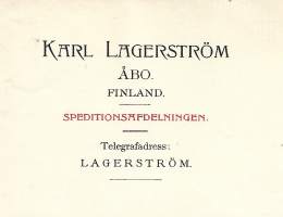 Karl Lagerström Åbo 1905  -  firmalomake
