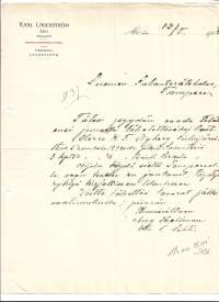 Karl Lagerström Åbo 1905  -  firmalomake