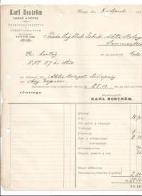 Karl Boström Hango&amp;Kotka 1896 -  firmalomake