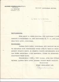 Suomen Mineraaliöljy Oy Helsinki  1925  firmalomake
