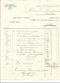 Valjasliike Lampi &amp; Sandström Rauma 1925  firmalomake