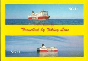 Travelled by Viking Line - laivakortti postikortti laivapostikortti