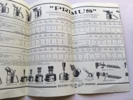 Myyntiesite (näköispainos) - &quot;Primus&quot; juottolamppuja ja lämmityskojeita petrooli ja bentsiiniä varten