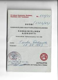 Kansainvälinen Ajokortti Helsinki  1973
