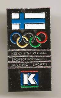 K Kesko Sponsor  Olympia   - pinssi rintamerkki