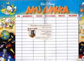 Lukujärjestys  - Aku Ankka. Tupu, Hupu, Lupu, Leenu, Liinu, Tiinu