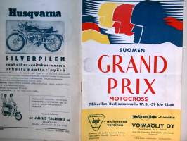 Suomen Grand Prix Motocross 7.5.1959 Tikkurila moottoriurheilukilpailu, käsiohjelma / lähtöluettelo