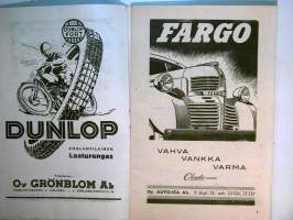 Eläintarhanajo 15.51947 moottoriurheilukilpailu, käsiohjelma / lähtöluettelo