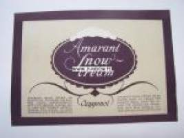 Oxygenol Amarant Snow Cream -tuotemerkki / etiketti
