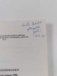 Osakeyhtiöprojekti : syventävät opinnot 1980 (signeerattu, tekijän omiste)