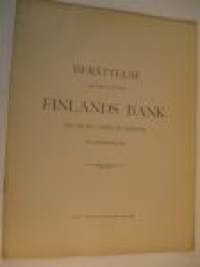 Finlands Bank berättelse om förvaltningen 31.12.1898