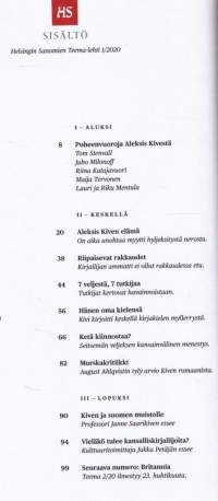 HS Teema 2020 N:ot 1, 2, 3, 6.  Aleksis Kivi, Britannia, Aivot &amp; muisti, Suku. Katso sisältö kuvista.