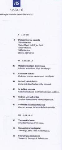 HS Teema 2020 N:ot 1, 2, 3, 6.  Aleksis Kivi, Britannia, Aivot &amp; muisti, Suku. Katso sisältö kuvista.