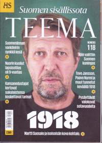 HS Teema 2018 vuosikerta N:ot 1-6.   Vuosi 1918, Koti, Ruotsi, Helene Schjerfbeck, Sivistys, Tarja Halonen. Katso sisältö kuvista.