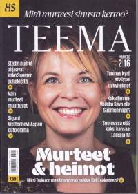 HS Teema 2016 vuosikerta N:ot 1-6.  Tiede, Murteet ja heimot, Helsinki, USA, Kirjat, Mannerheim.  Katso sisältö kuvista.