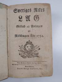 Sweriges rikes lag gillad och antagen på riksdagen åhr 1734