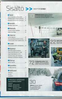 Moottori-lehti 5/ 2022. Paitsi auto testejä myös paljon muuta. Kuten Valtteri Bottas ja Leiri alue Kemijoella.