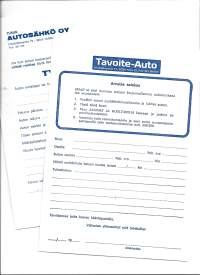 Tavoite-Auto Oy ja Turun  Autosähkö Oy - firmakuori työtilaus blanko 2 kpl