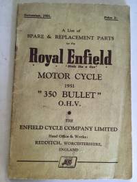 Royal Enfield Spare and Replacement Parts List, 350, Bullet