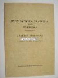 Tölö Svenska Samskola jämte förskola Helsingfors läsåret 1941-1942 utdrag ur skolans årsberättelse