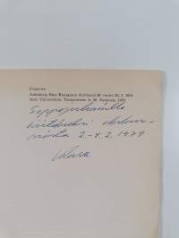Eripainos : Juhlakirja Eino Kauppisen täyttäessä 60 vuotta 26.2.1970 (signeerattu, tekijän omiste)