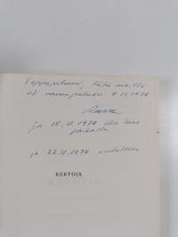 Kertoja - asema ja esiintyminen (signeerattu, tekijän omiste)