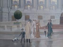 Berliinin valtiopäivätalo 1800-l 2-osainen opetustaulu