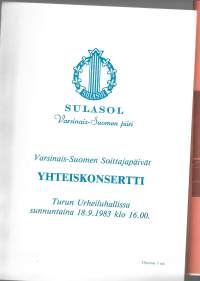 Sulasol Varsinais-Suomen Soittajapäivät Yhteiskonsertti 1983