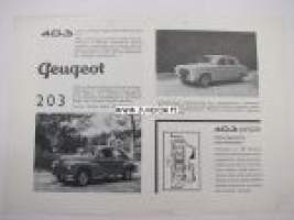 Peugeot yleisesite 1950-luku -myyntiesite