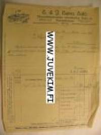 E. &amp; J. Leino Maanviljelyskoneiden erikoistehdas Salo 31.5.1922 -asiakirja