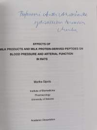 Effects of Milk Products and Milk Protein-derived Peptides on Blood Pressure and Arterial Function in Rats (signeerattu, tekijän omiste)