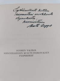Suomen valtion sodanjälkeisen kulutusverotuksen pääpiirteet (signeerattu, tekijän omiste)