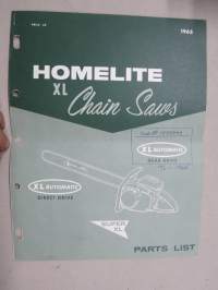 Homelite XL Chain Saws XL Automatic gear drive, XL Automatic direct drive, Super XL Parts List -moottorisaha, varaosaluettelo