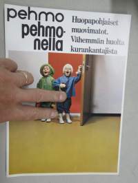 Kymarno Pehmo / Pehmonella, huopapohjaiset muovimatot -myyntiesite / värimallit