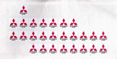 MITSUBISHI Motors pikkutarroja 26 kpl  - 3 x 2.8 cm.