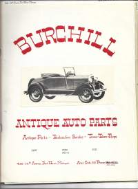 Burchill Antique Auto Paris -Antique  Parts Ford 23  moniste ja Champion Plugs for USA cars 1920-1942  tuoteluettelo
