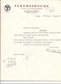 Puku-Keskus Oy  Viipuri  1935 - firmalomake