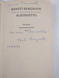 Alkusoitto (signeerattu, tekijän omiste)