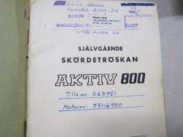 Aktiv 800 självgående skördetröskan instruktionsbok -leikkuupuimuri, käyttöohjekirja ruotsiksi