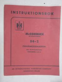 McCormick International S6-2 påhängsmaskin med skutvalsmatning arbetsbredd 2.10 m Reservdelsförteckning