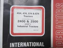 International 454, 474, 475, 574, 674 tractors - 2400 &amp; 2500 Series A Industrial tractors operator´s manual -käyttöohjekirja englanniksi