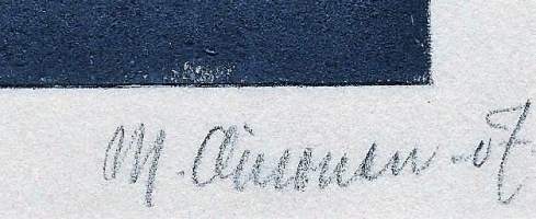 Mikko Oinonen, grafiikka sign 1907 , 21x18 cm  kehystämätön