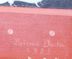 Bozena Duda ( 1947-) öljymaalaus levylle sign -93 38x19 cm