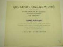 Kolsinki Oy, Porvoo 1938, 100 000 mk -osakekirja