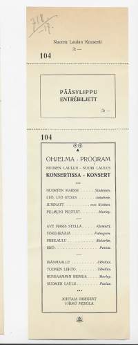 Nuori Laulu 10 v Juhlakonsertti / Akatemiatalon juhlasali 26.12.1918