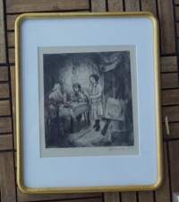 Helmi Kuusi Ateljee  sign 1937  kehystetty