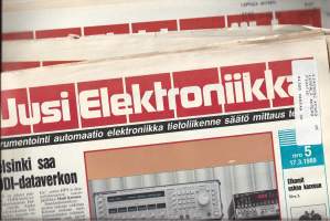 Uusi Elektroniikka 1989 nr 2,  4, 5, 7, 10 ja 15 yht 6 lehteä / Instrumentointi, automaatio, tietoliikenne säätö mittaus tele