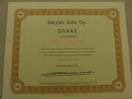 Säkylän Saha Oy -osakekirja