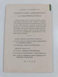 Syntyvyyden säännöstely ja väestöpolitiikka