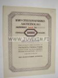 Lojo Cellulosafabriks Aktiebolag, Lojo 1927, 10 000 mk -osakekirja